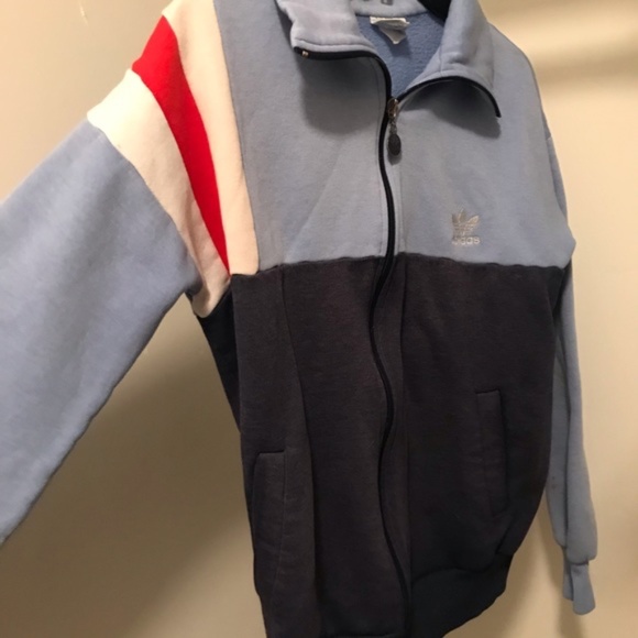 Vintage Adidas Asymmetric Racing Stripe Collar Zip-up Sweatshirt Lounge Jacket - Picture 8 of 9